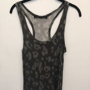 All Saints army green leopard print tank